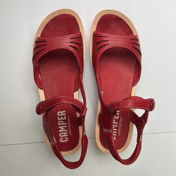 Camper Women's Beetle Ada Wedge Leather Strappy Lightweight Sandal Size 35 US 5 - Picture 4 of 15